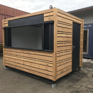 10ft x 8ft Cladded Food & Drink Kiosk Shipping Container – Modern Portable Commercial Food Outlet