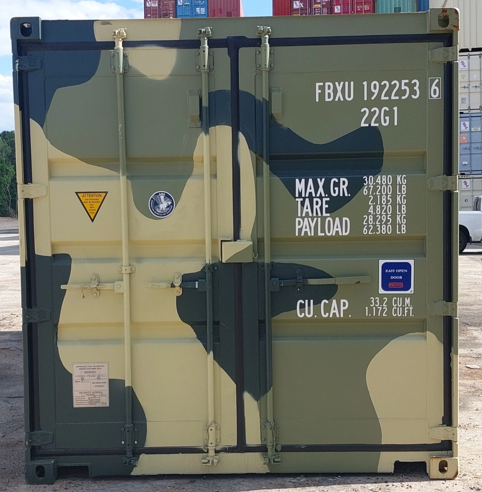 20ft Camouflage One Trip Shipping Container – New Military-Style Steel Storage Container