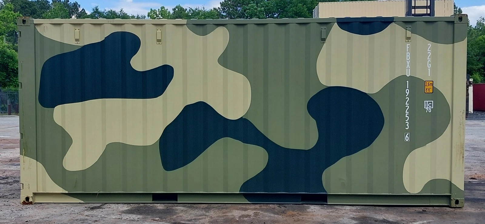 20ft Camouflage One Trip Shipping Container – New Military-Style Steel Storage Container - Image 4