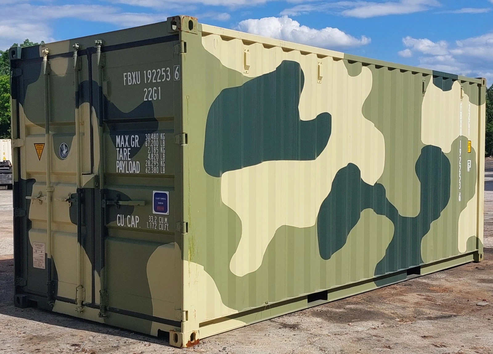 20ft Camouflage One Trip Shipping Container – New Military-Style Steel Storage Container