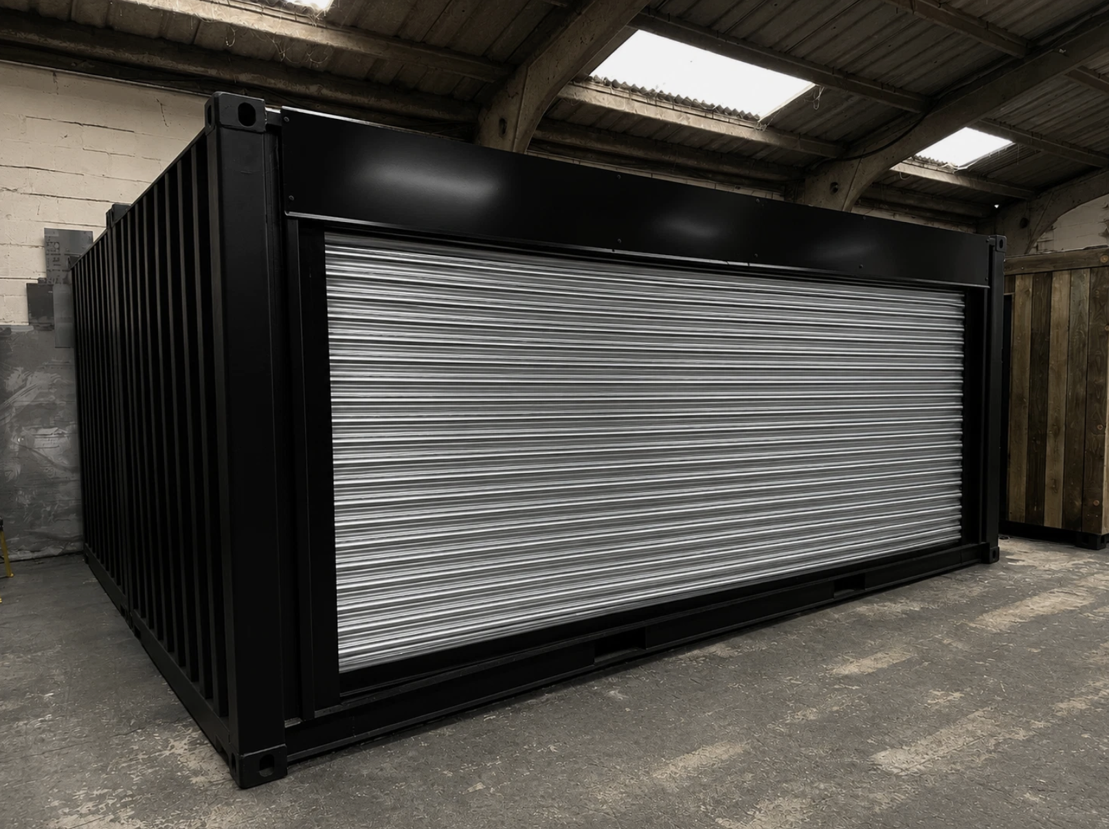 20ft Converted Shipping Container Workshop – Insulated with Electric Roller Shutter & Personnel Door - Image 5