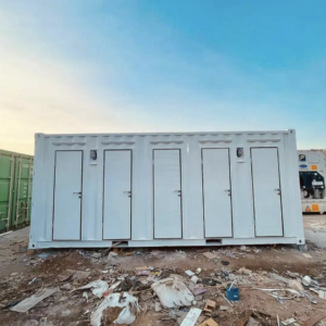 20ft Portable Shipping Container Bathroom Unit – 5 Private Restrooms for Construction Sites, Events & Commercial Facilities
