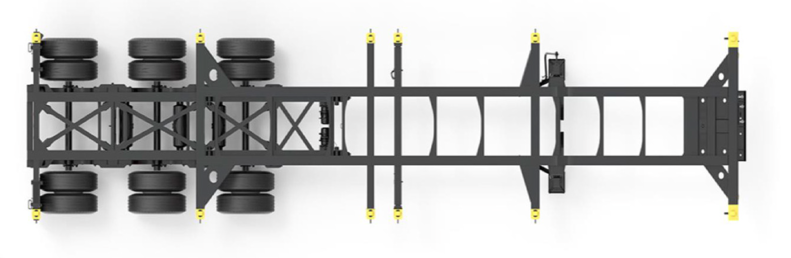 20–40ft Tridem Combo Slider Container Chassis – Adjustable Intermodal Shipping Container Trailer