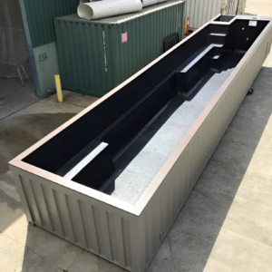 40ft Shipping Container Pool – Modular Steel Swimming Pool with Heat Pump & Filtration System