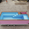Pink 20ft Shipping Container Pool – Modular Steel Swimming Pool with Integrated Filtration System