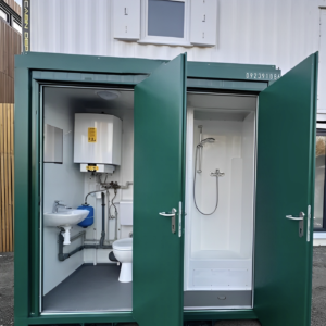 8ft x 5ft Mains Toilet & Shower Cabin – Portable Anti-Vandal Welfare Unit