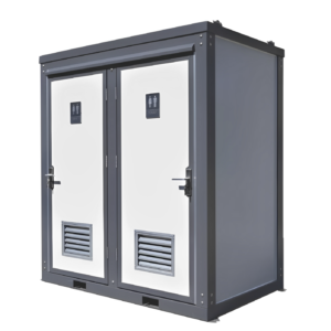 Dual Portable Toilet & Bathroom Unit – 2-Stall Mobile Restroom with Sinks