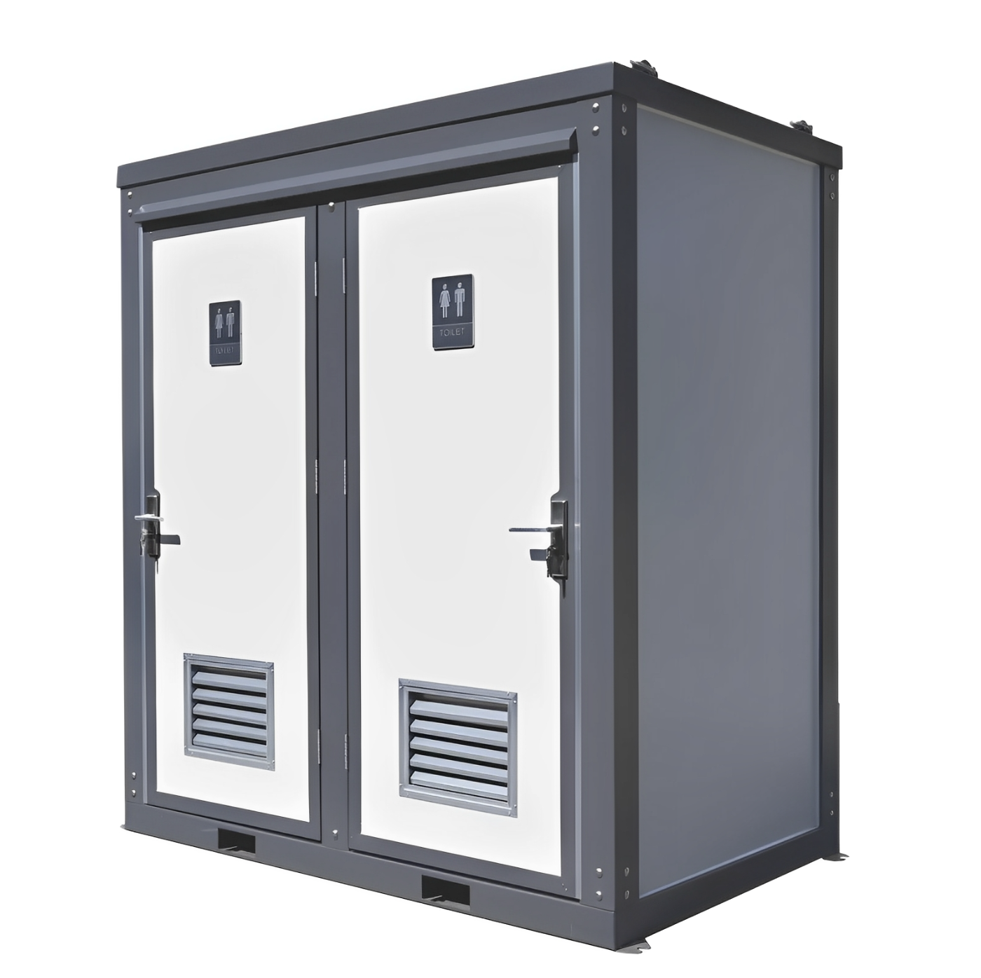 Dual Portable Toilet & Bathroom Unit – 2-Stall Mobile Restroom with Sinks